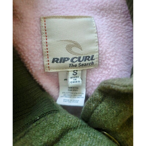 Rip Curl Women's Olive Green Embroidered Bomber Jacket - Size Small (Fits XS) - Picture 6 of 9